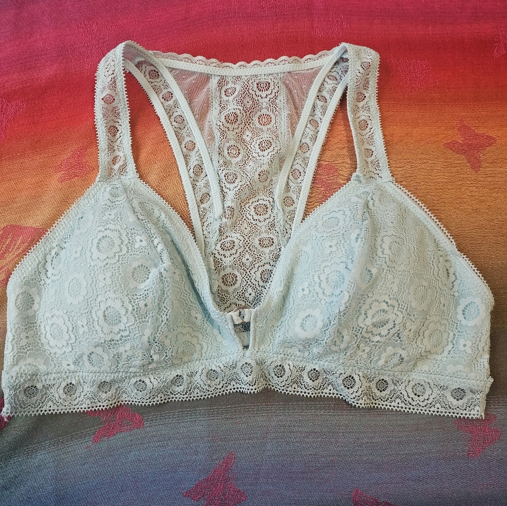 Aerie Baby Blue Lace Bralette